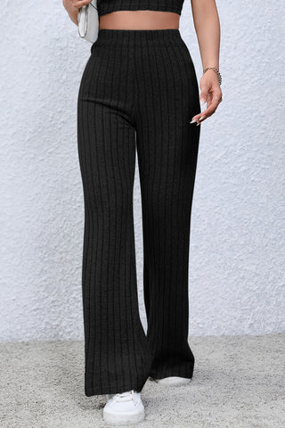 Lined High Waist Flare Pants