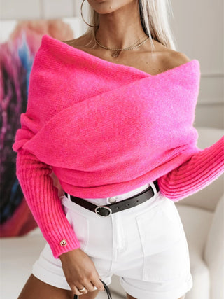 Women Long Sleeve Cropped Knit Top