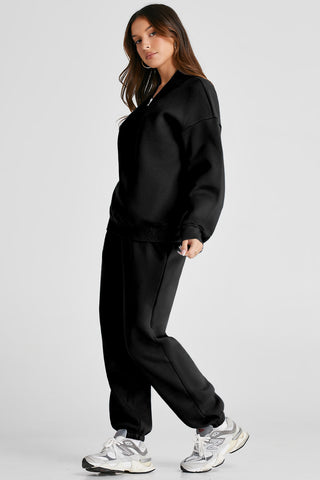 V-Neck Quarter Zip Top and Pants Set