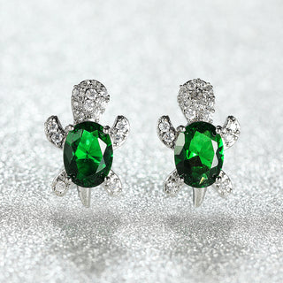 Creative Marine Animal Turtle Zircon Earrings