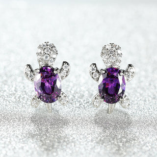 Creative Marine Animal Turtle Zircon Earrings