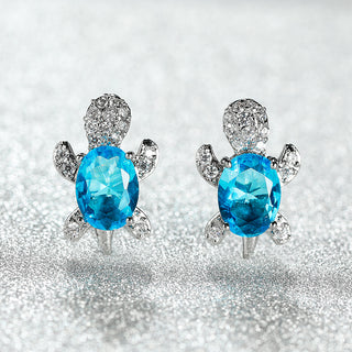 Creative Marine Animal Turtle Zircon Earrings