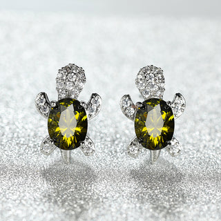Creative Marine Animal Turtle Zircon Earrings