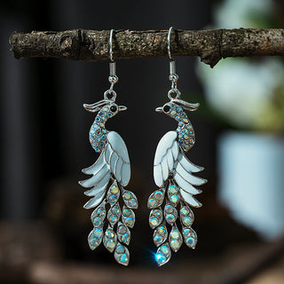 Texture Peacock Earrings Retro