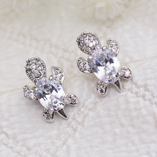 Creative Marine Animal Turtle Zircon Earrings