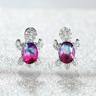 Creative Marine Animal Turtle Zircon Earrings