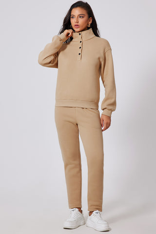 Half Snap Turtleneck Sweatshirt and Pants Active Set