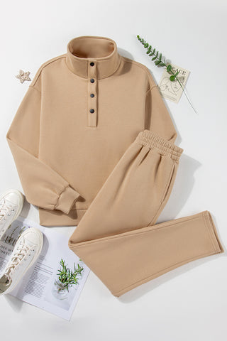 Half Snap Turtleneck Sweatshirt and Pants Active Set