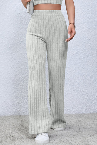 Lined High Waist Flare Pants