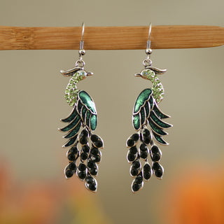 Texture Peacock Earrings Retro