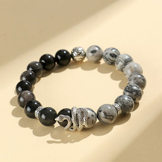 Obsidian White Turquoise Lucky Bracelet
