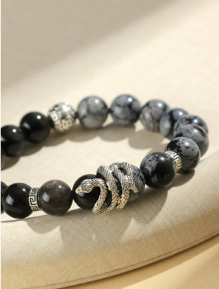 Obsidian White Turquoise Lucky Bracelet