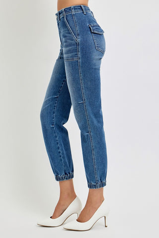 High Rise Ankle Jogger Jeans