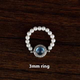 The Aquamarine Silver Pearl Bracelet and Ring