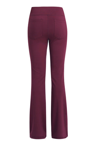 Pocketed High Waist Flare Active Pants