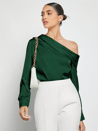 Ruched One Shoulder Top