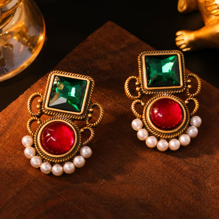 Colorful Jelly Vintage Graceful Colored Glaze Flower Earrings