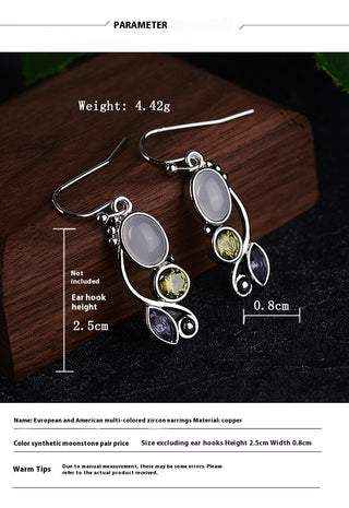 Copper Moonstone Color Zircon Earrings