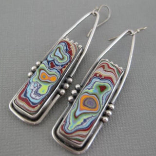 Retro Geometric Enamel Personalized Earrings