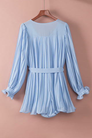 Pleated Ruffled Romper