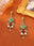 Red And Green Flower Earrings