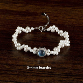 The Aquamarine Silver Pearl Bracelet and Ring