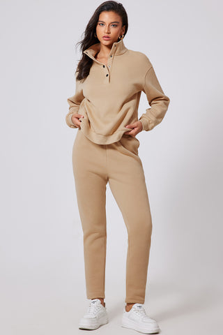 Half Snap Turtleneck Sweatshirt and Pants Active Set