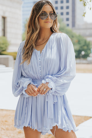 Pleated Ruffled Romper