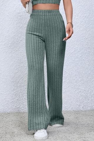 Lined High Waist Flare Pants