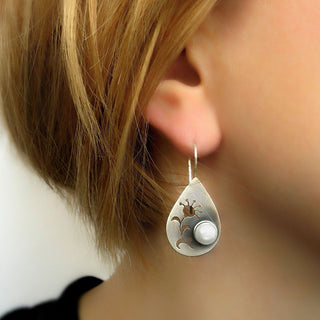 Vintage Minimalistic Water Drops Flower Earrings