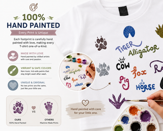 Match Animal Footprints | 100% Cotton | Kids Educational T-Shirt