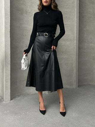 Belted Skirt- Black