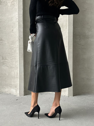 Belted Skirt- Black