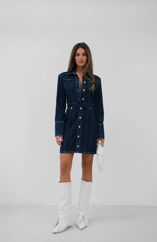 Padded Denim Dress