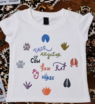 Match Animal Footprints | 100% Cotton | Kids Educational T-Shirt