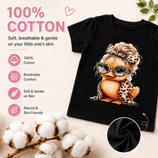 Toddler Girls Cute Duck 100% Premium Heavy Cotton Graphic T-Shirt