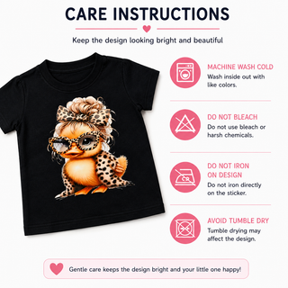 Toddler Girls Cute Duck 100% Premium Heavy Cotton Graphic T-Shirt