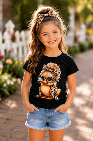 Toddler Girls Cute Duck 100% Premium Heavy Cotton Graphic T-Shirt