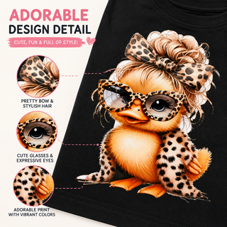 Toddler Girls Cute Duck 100% Premium Heavy Cotton Graphic T-Shirt