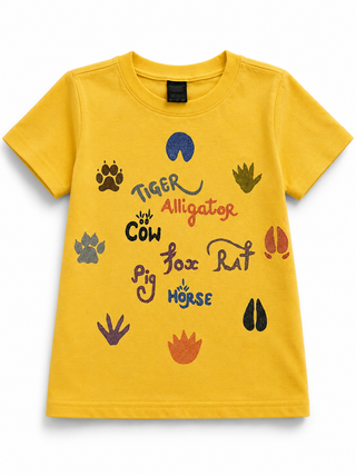 Match Animal Footprints | 100% Cotton | Kids Educational T-Shirt