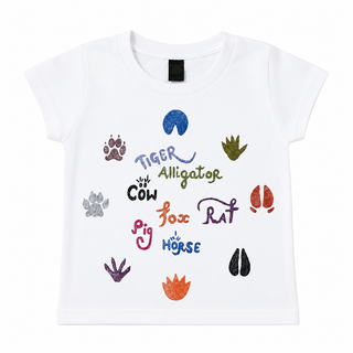 Match Animal Footprints | 100% Cotton | Kids Educational T-Shirt