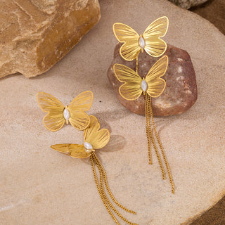 Retro Butterfly Drop Earrings