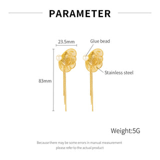 Retro French Style Butterfly Drop Earrings