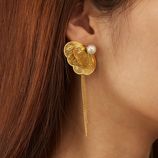 Retro French Style Butterfly Drop Earrings