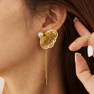 Retro French Style Butterfly Drop Earrings