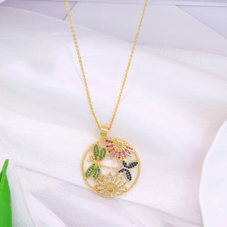 Dragonfly Butterfly Pendant Necklace