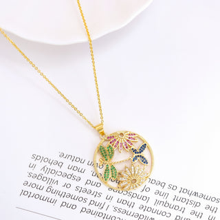 Dragonfly Butterfly Pendant Necklace