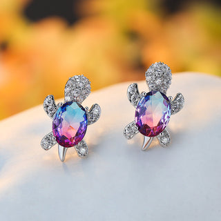 Creative Marine Animal Turtle Zircon Earrings