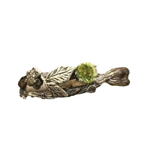 Retro Plated Ancient Silver Branch Inlaid Zircon Ring