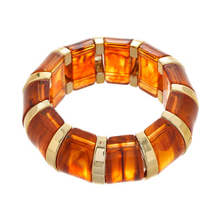 Retro Blooming Acrylic Elastic Bracelet